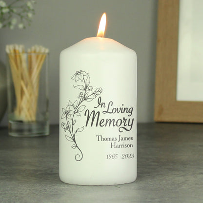 Personalised In Loving Memory Pillar Candle