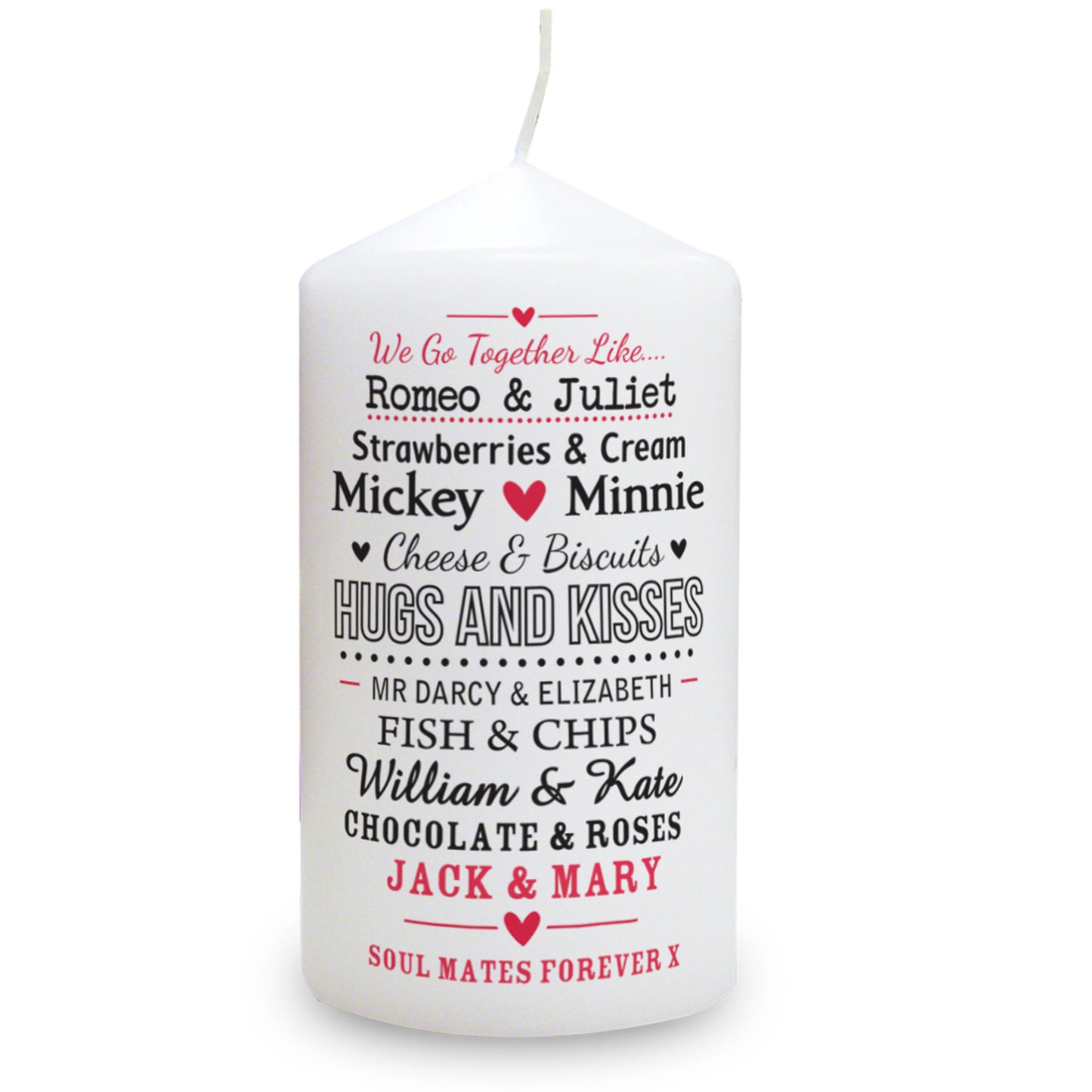 Personalised We Go Together Like.... Pillar Candle