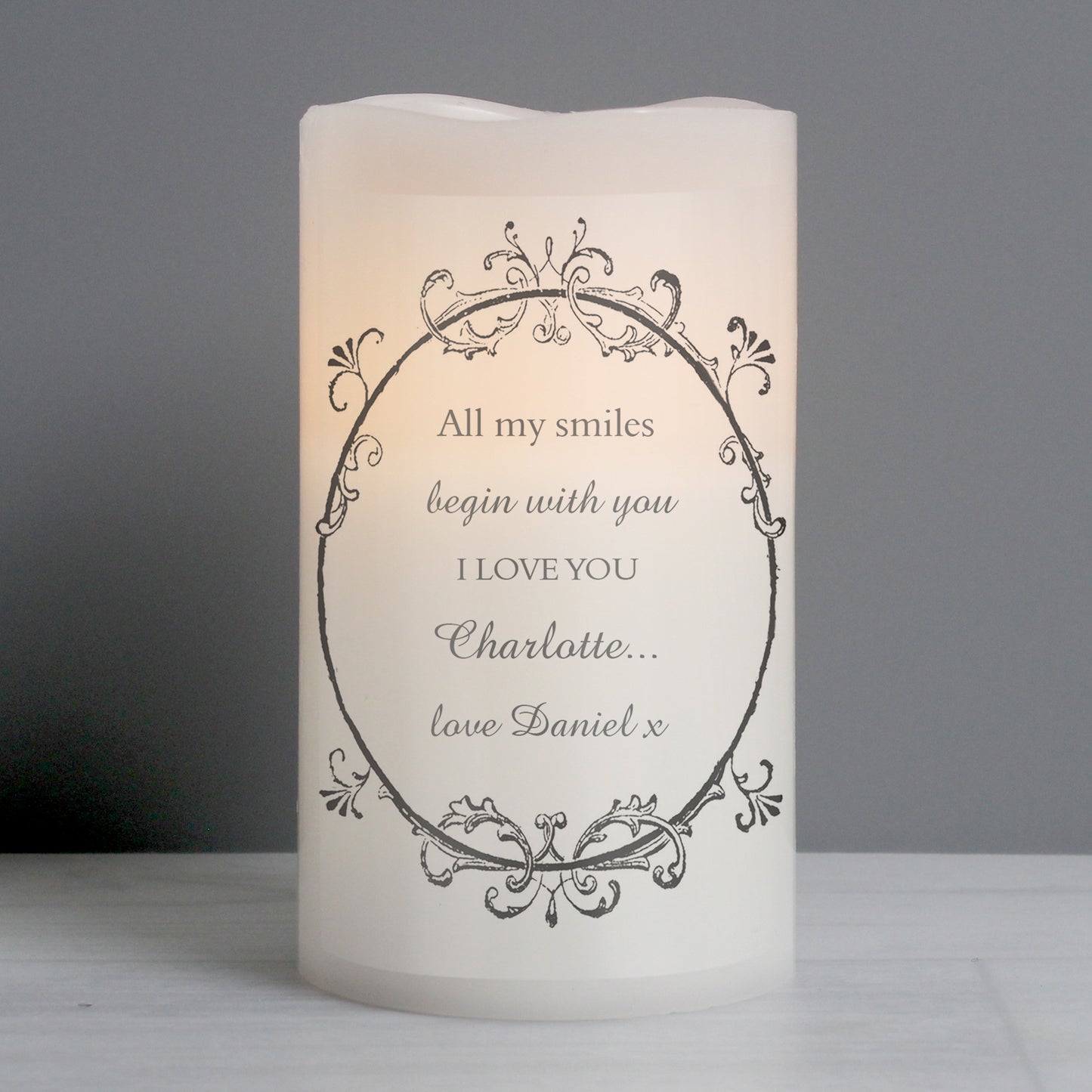 Personalised Ornate Frame LED Candle