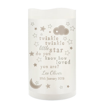 Personalised Twinkle Twinkle Nightlight LED Candle