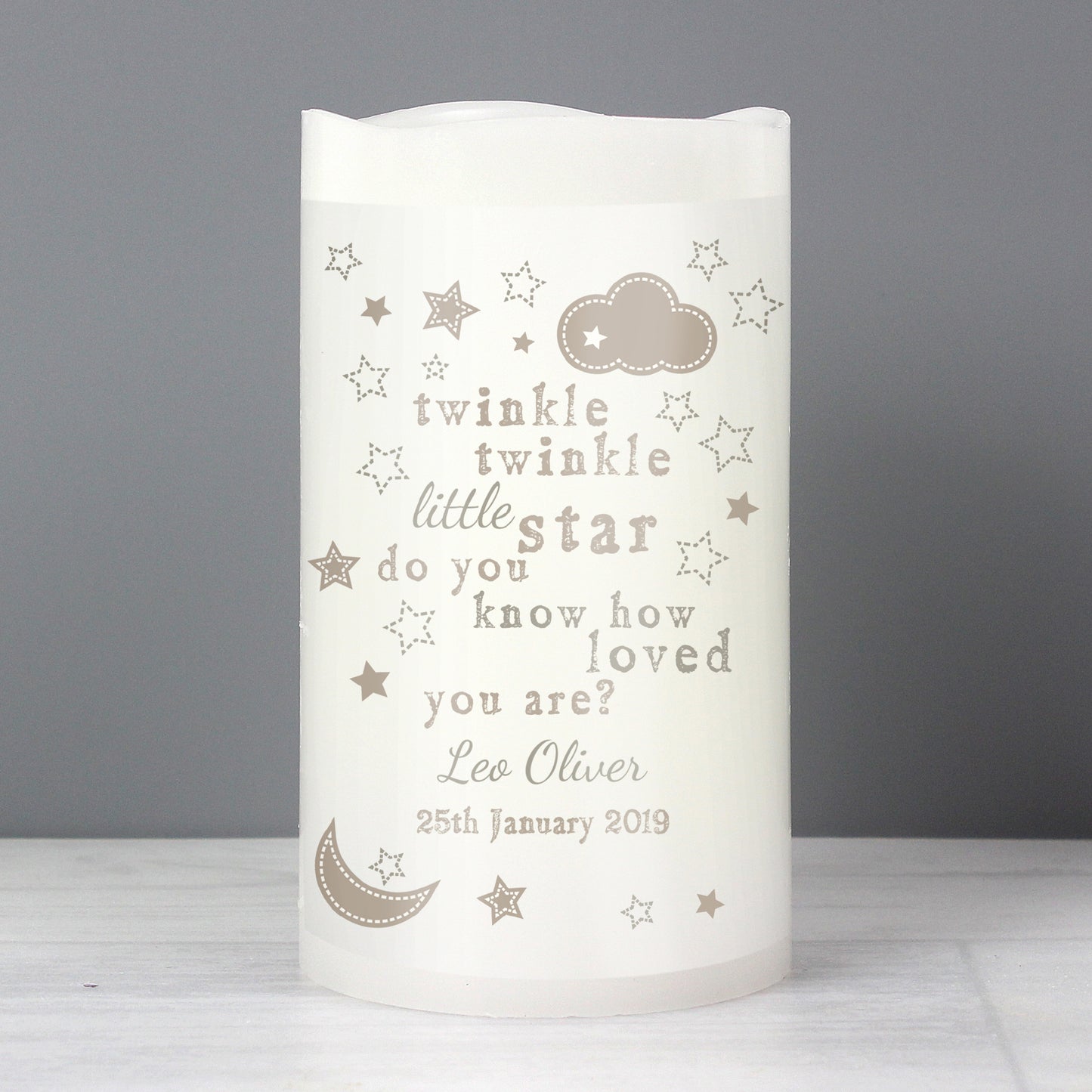 Personalised Twinkle Twinkle Nightlight LED Candle