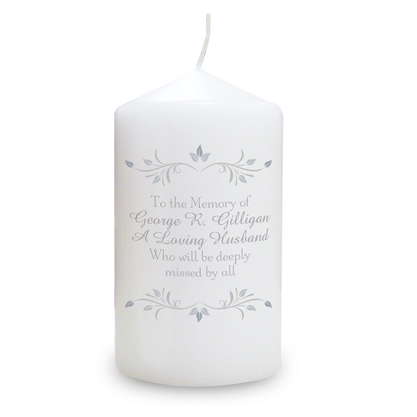 Personalised Sentiments Pillar Candle