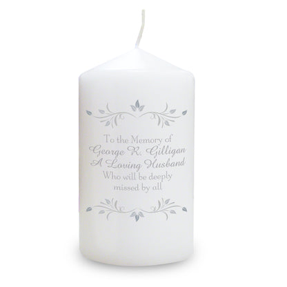 Personalised Sentiments Pillar Candle