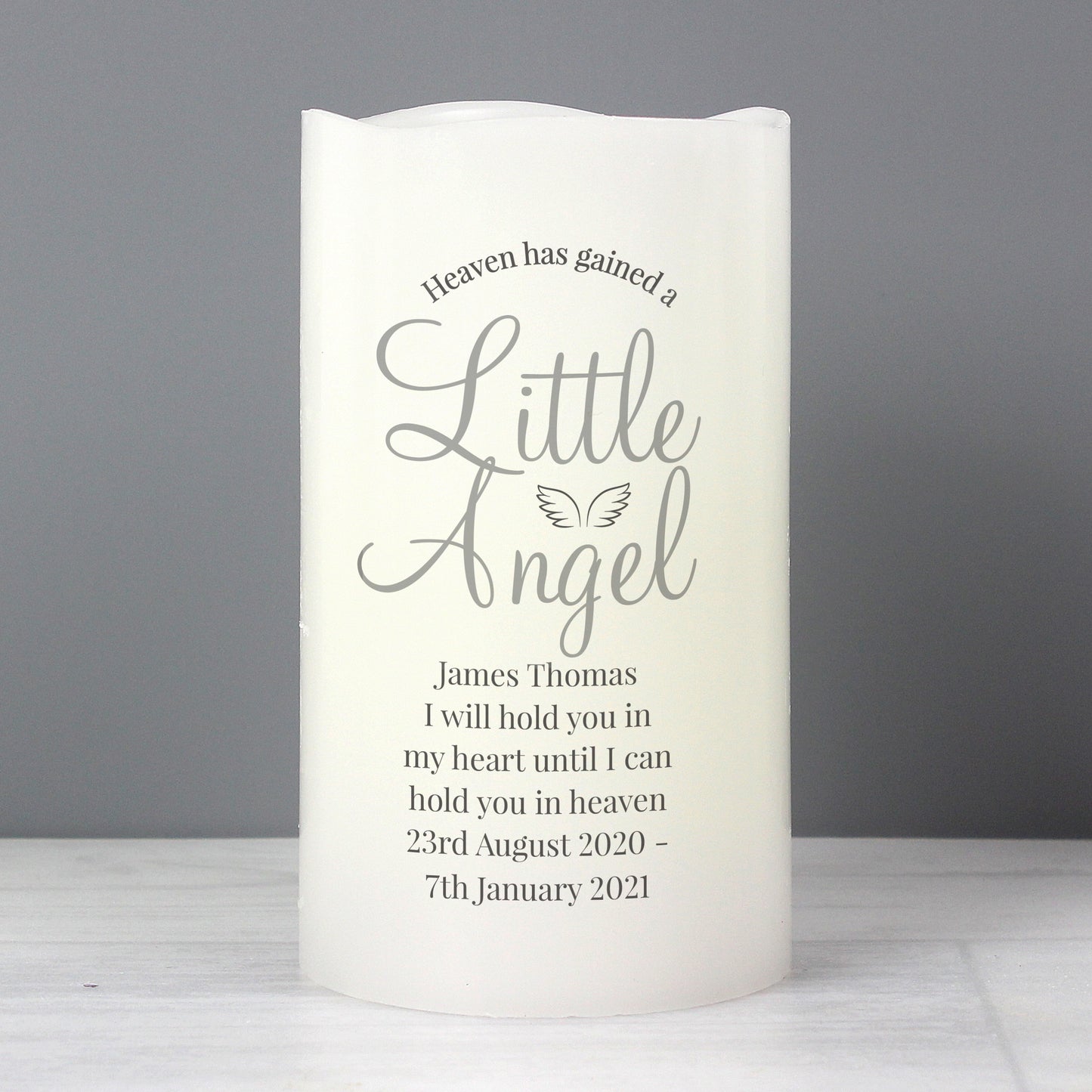 Personalised Little Angel LED Candle