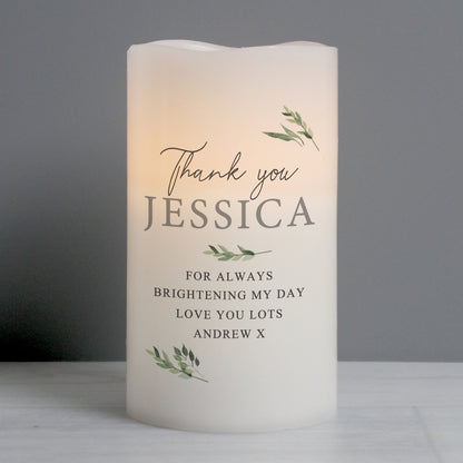 Personalised Botanical LED Candle