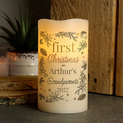 Personalised First Christmas LED Candle