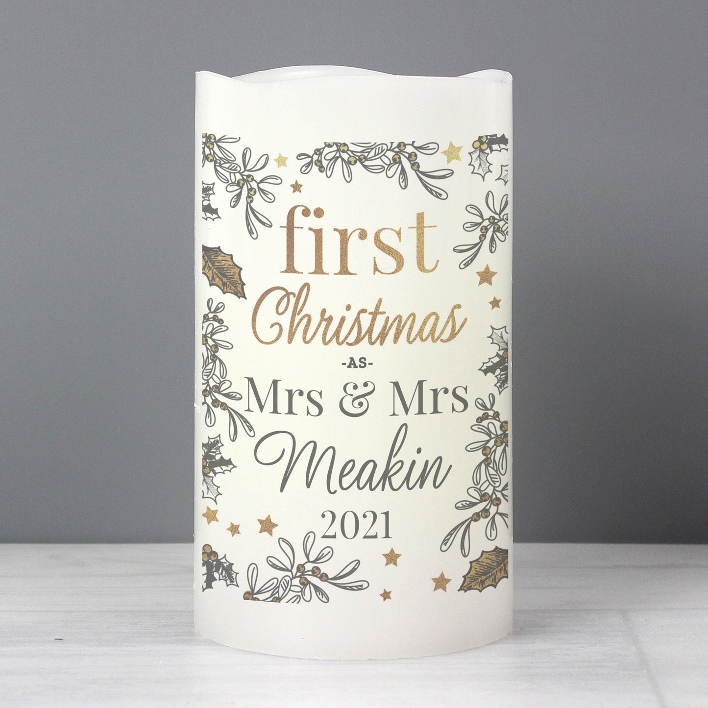 Personalised First Christmas LED Candle