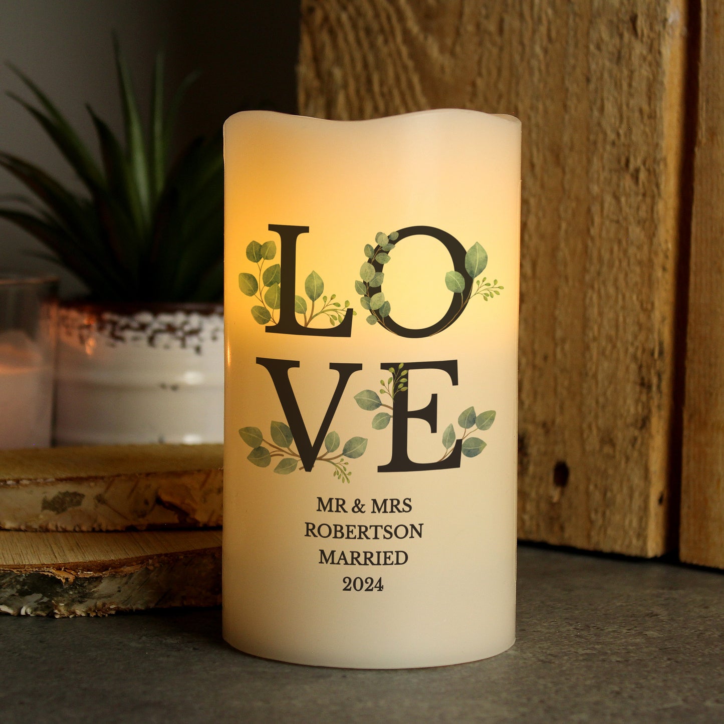 Personalised LOVE LED Candle