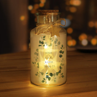 Personalised Botanical LED Glass Jar