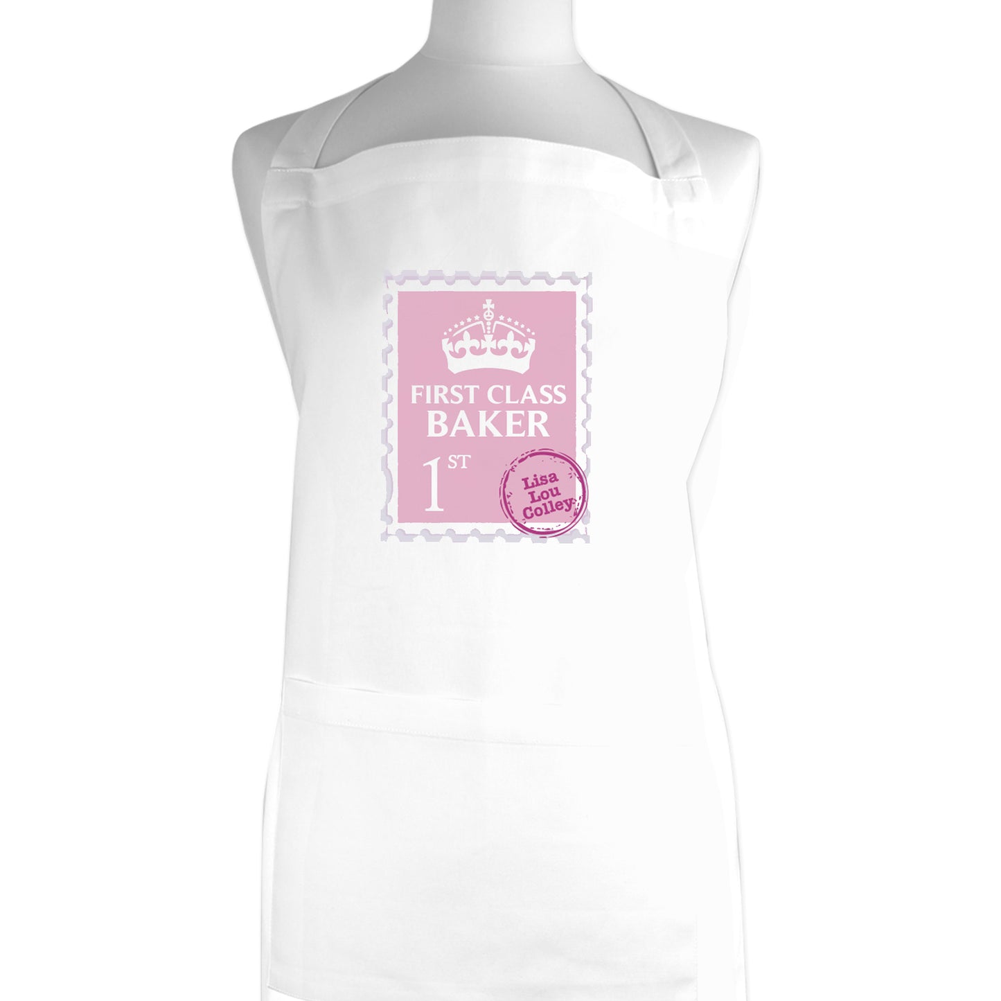 Personalised Pink 1st Class Apron