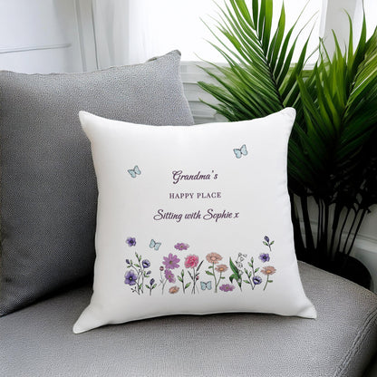 Personalised Wild Flowers Cushion