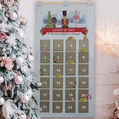 Personalised Nutcracker Advent Calendar In Silver Grey