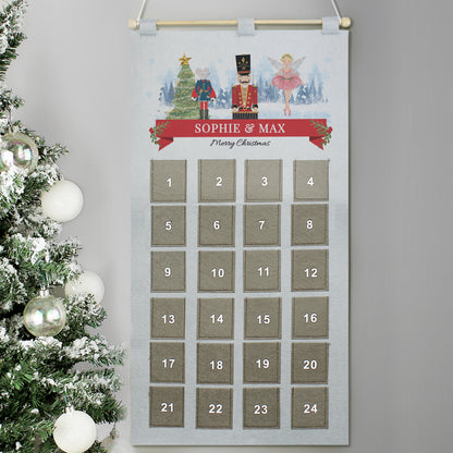 Personalised Nutcracker Advent Calendar In Silver Grey