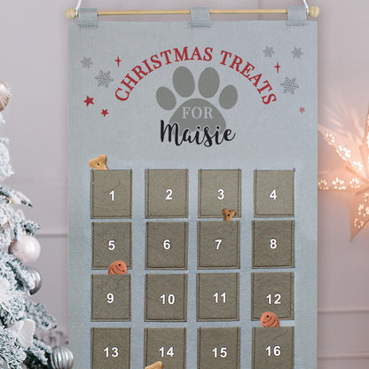 Personalised Pet Advent Calendar In Silver Grey