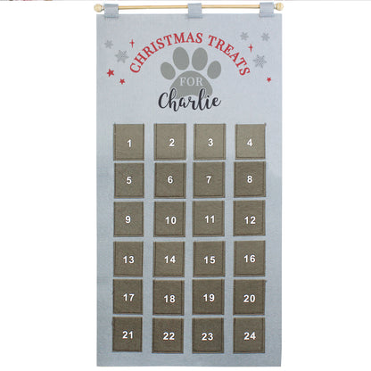 Personalised Pet Advent Calendar In Silver Grey