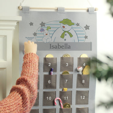 Personalised The Snowman Advent Calendar In Silver Grey