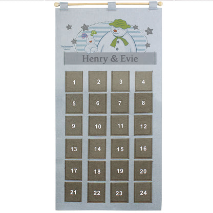 Personalised The Snowman Advent Calendar In Silver Grey