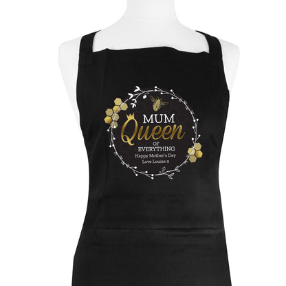 Personalised Queen Bee Black Apron