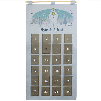 Personalised The Snowman and the Snowdog Advent Calendar In Silver Grey