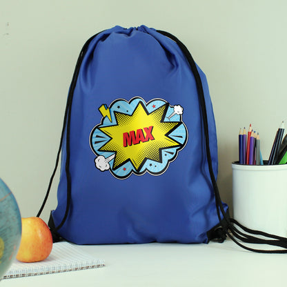 Personalised Superhero Blue Kit Bag