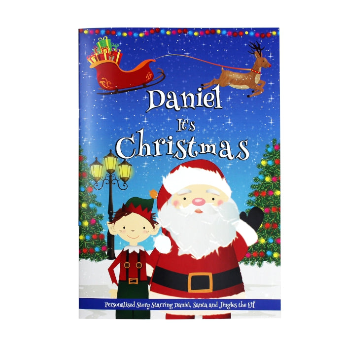 Personalised Boys ""It's Christmas"" Story Book, Featuring Santa and his Elf Jingles