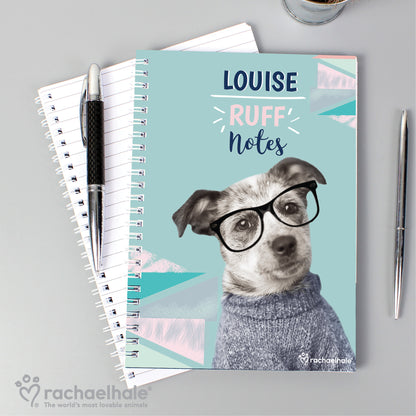 Personalised Rachael Hale 'Ruff Notes' Dog A5 Notebook