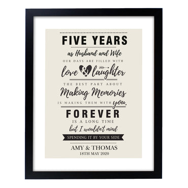 Personalised Anniversary Black Framed Print