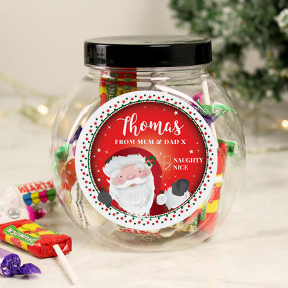 Personalised Santa Christmas Sweet Jar