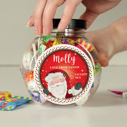 Personalised Santa Christmas Sweet Jar