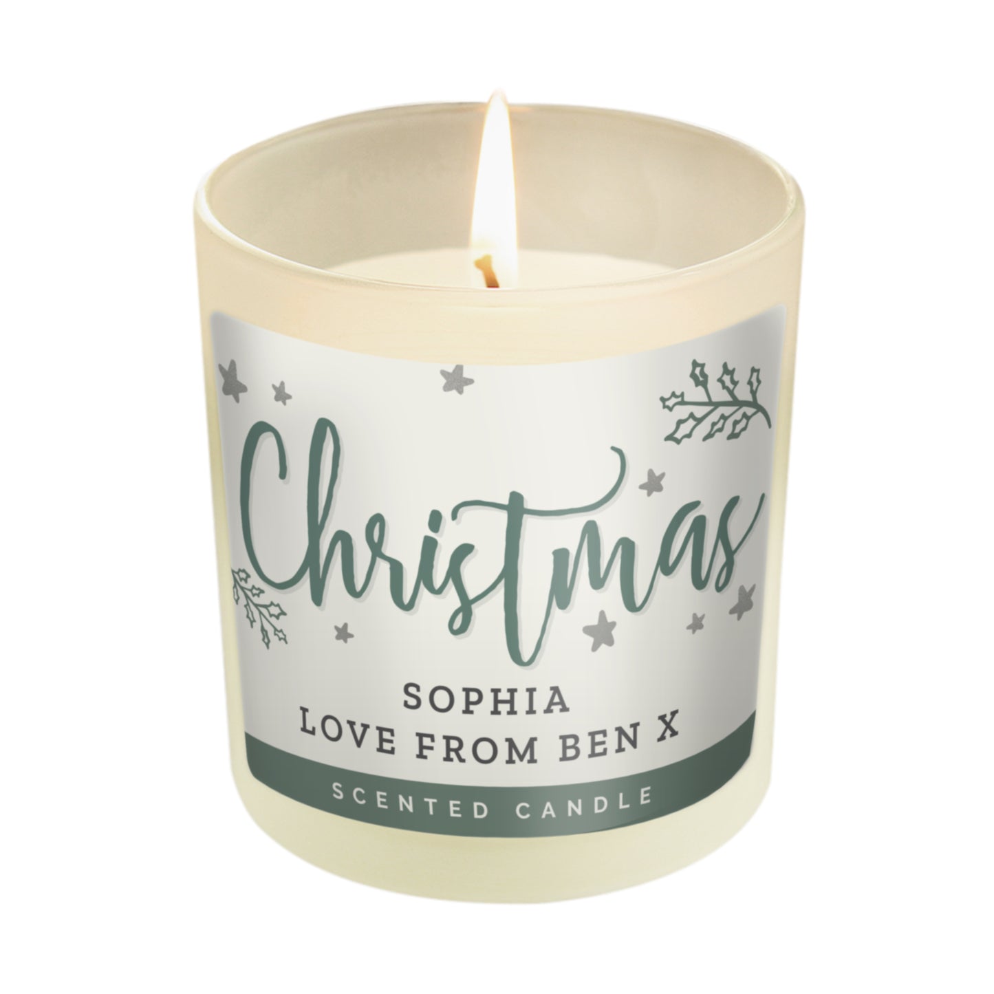 Personalised Merry Christmas Scented Jar Candle