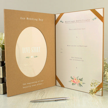 Personalised Wedding Certificate and Photo Display Book