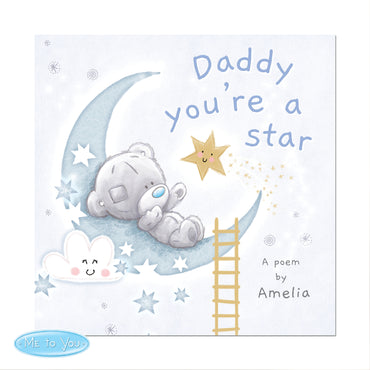 Personalised Tiny Tatty Teddy Daddy You're A Star Poem Book