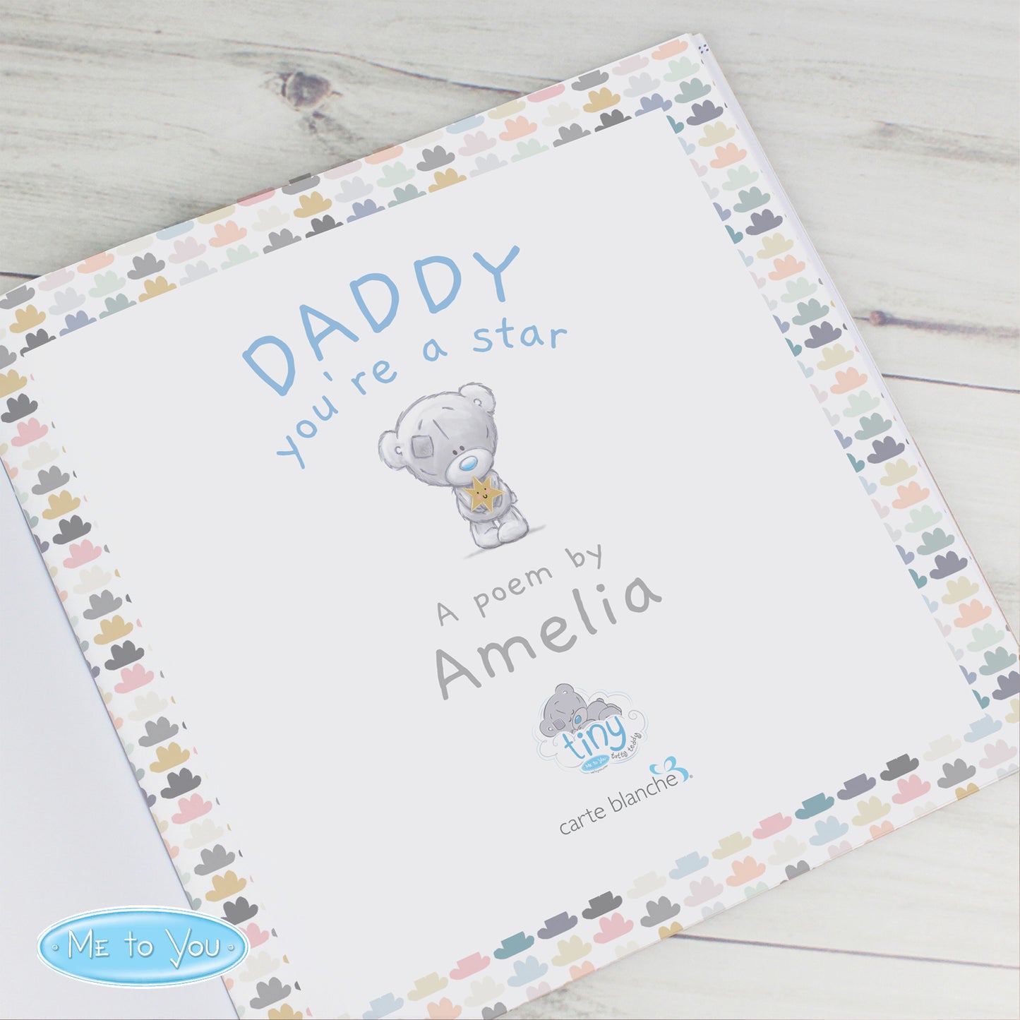 Personalised Tiny Tatty Teddy Daddy You're A Star Poem Book