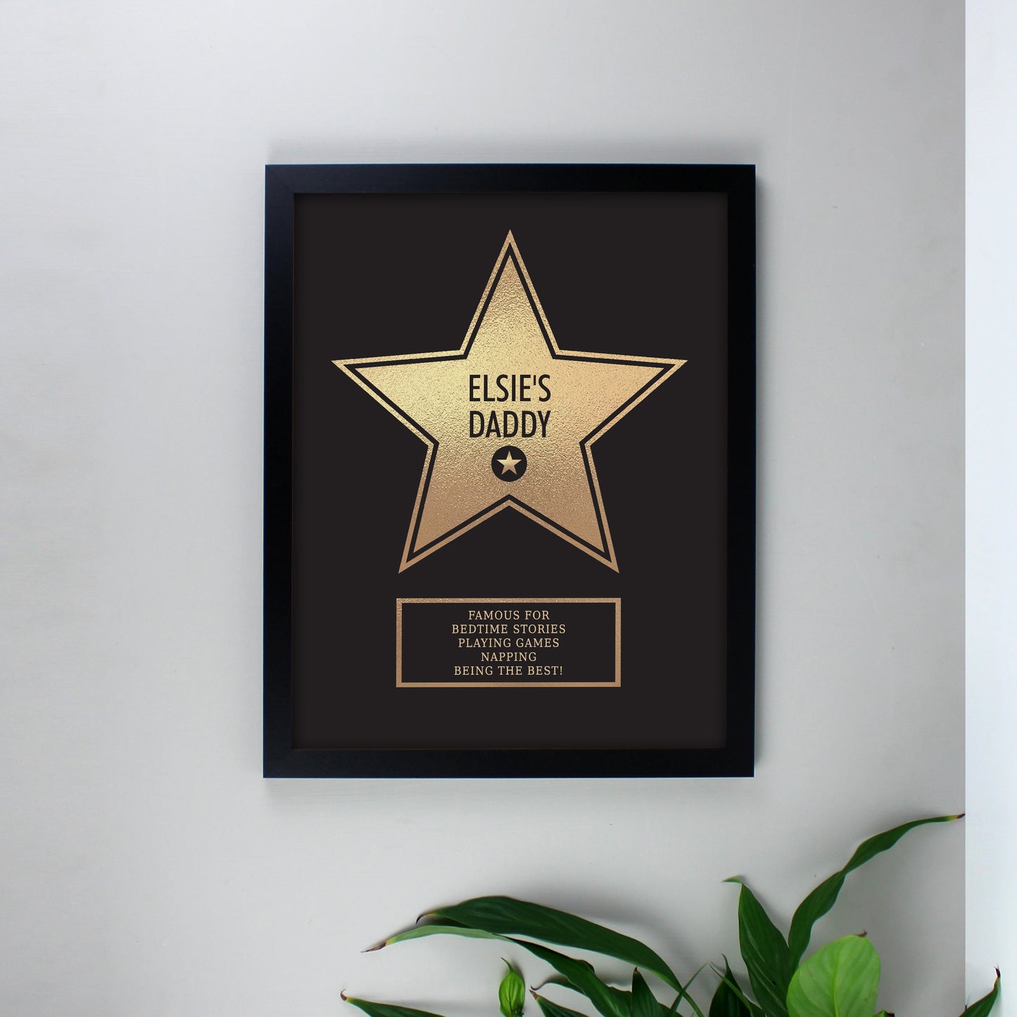 Personalised Star Award Black Framed Print