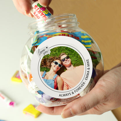 Personalised Love You Snapshot Photo Upload Sweet Jar