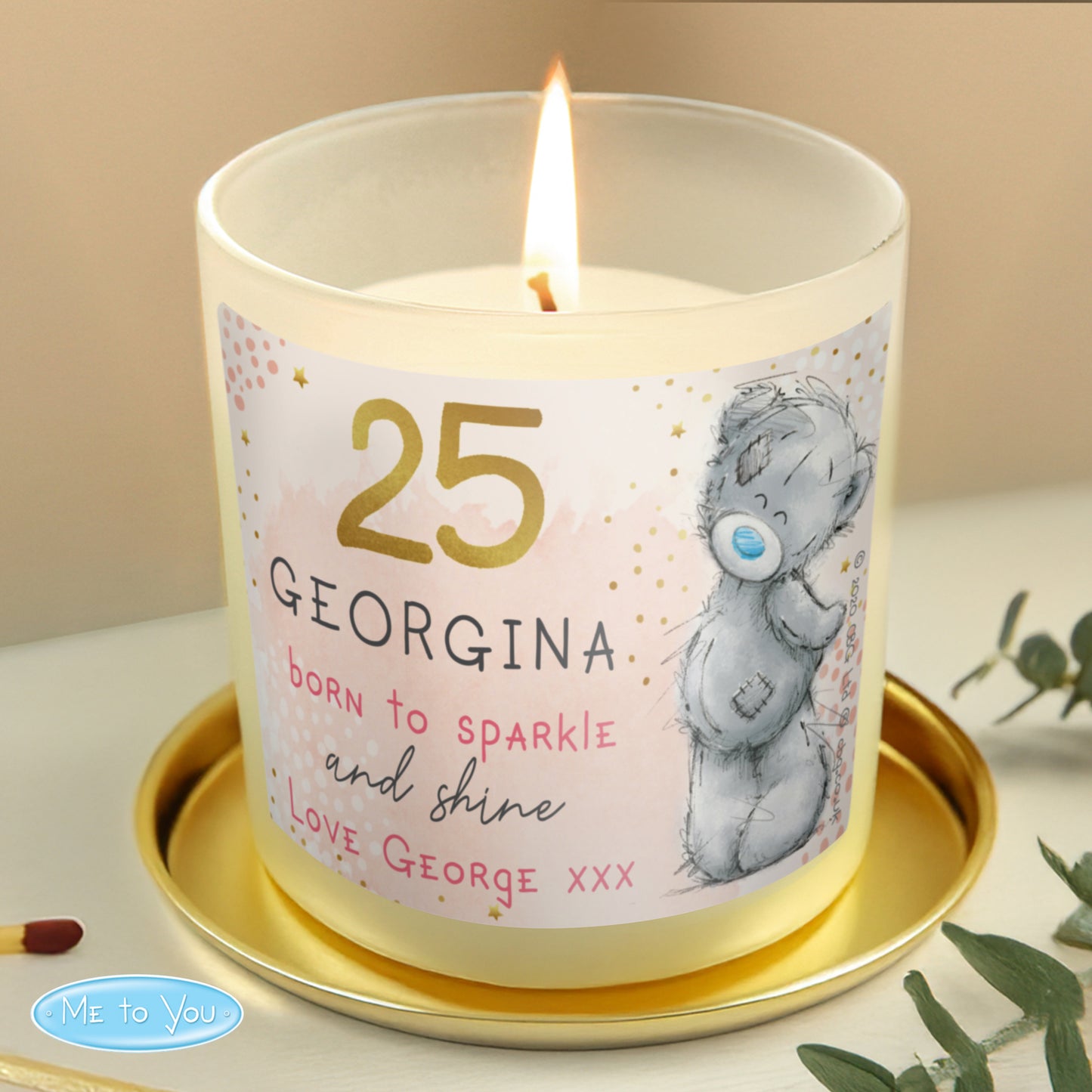 Personalised Me To You Sparkle & Shine Birthday Scented Jar Candle