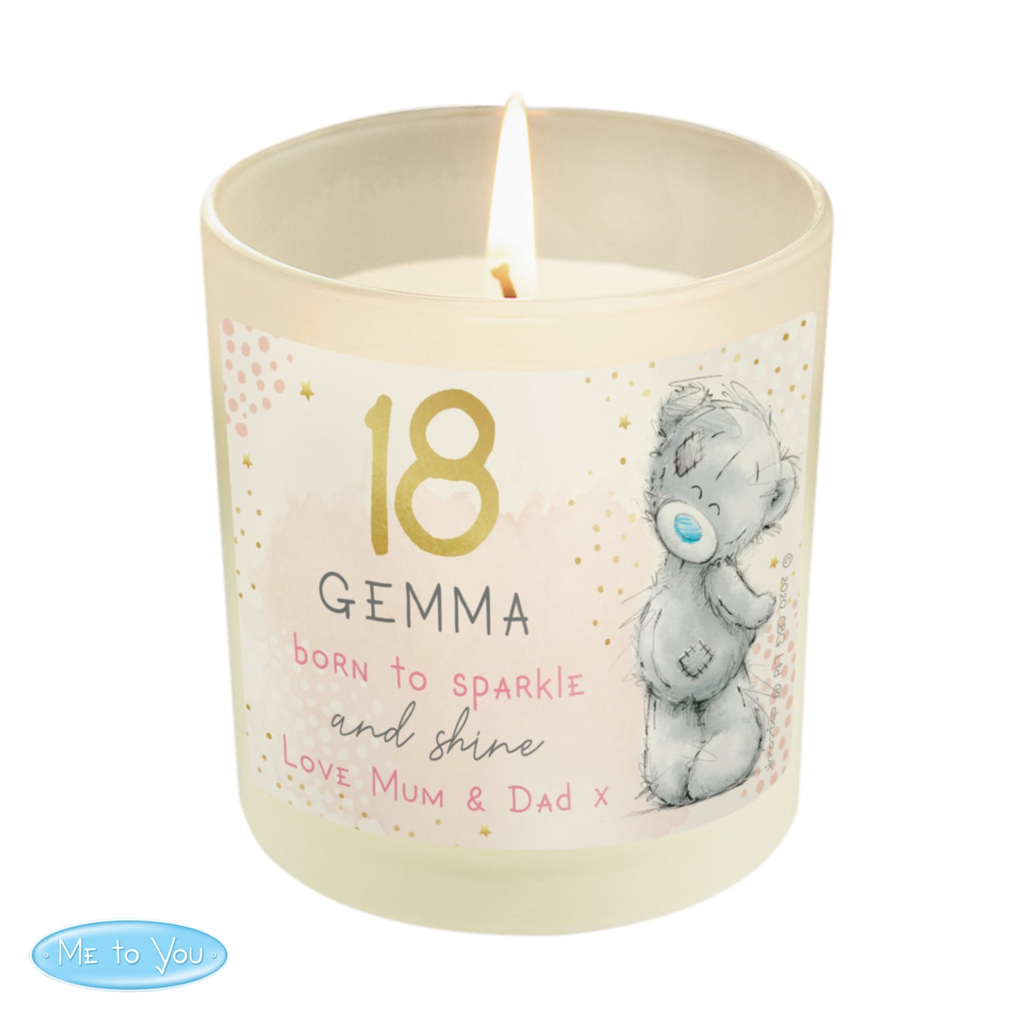 Personalised Me To You Sparkle & Shine Birthday Scented Jar Candle