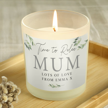 Personalised Botanical Leaves Scented Jar Candle