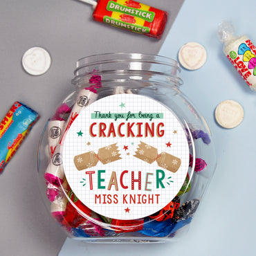 Personalised Cracking Teacher Sweet Jar