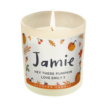 Personalised Pumpkin Border Scented Jar Candle