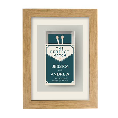 Personalised The Perfect Match A4 Oak Framed Print