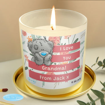 Personalised Me To You Floral Scented Jar Candle