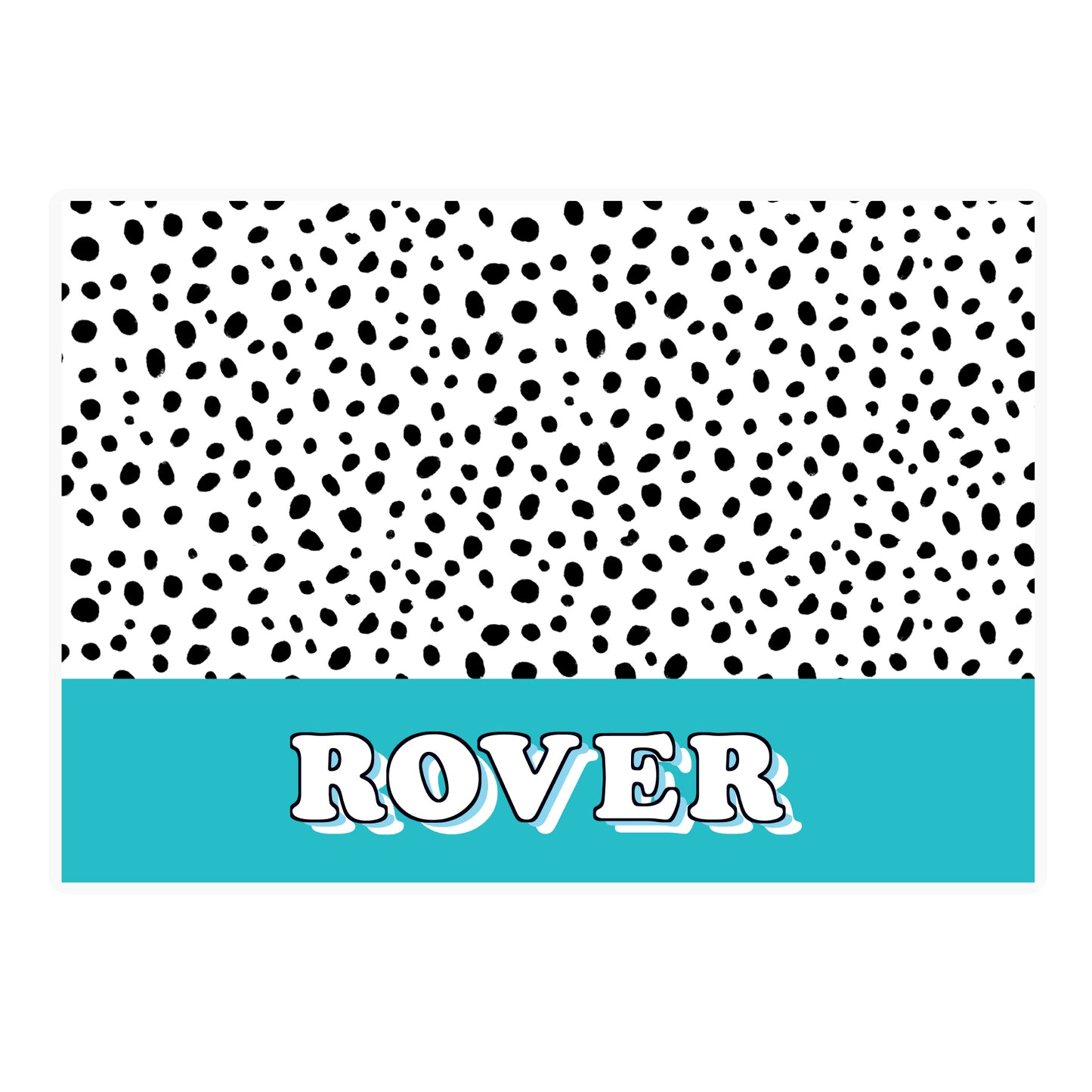 Personalised Blue Spots Dog Pet Bowl Mat