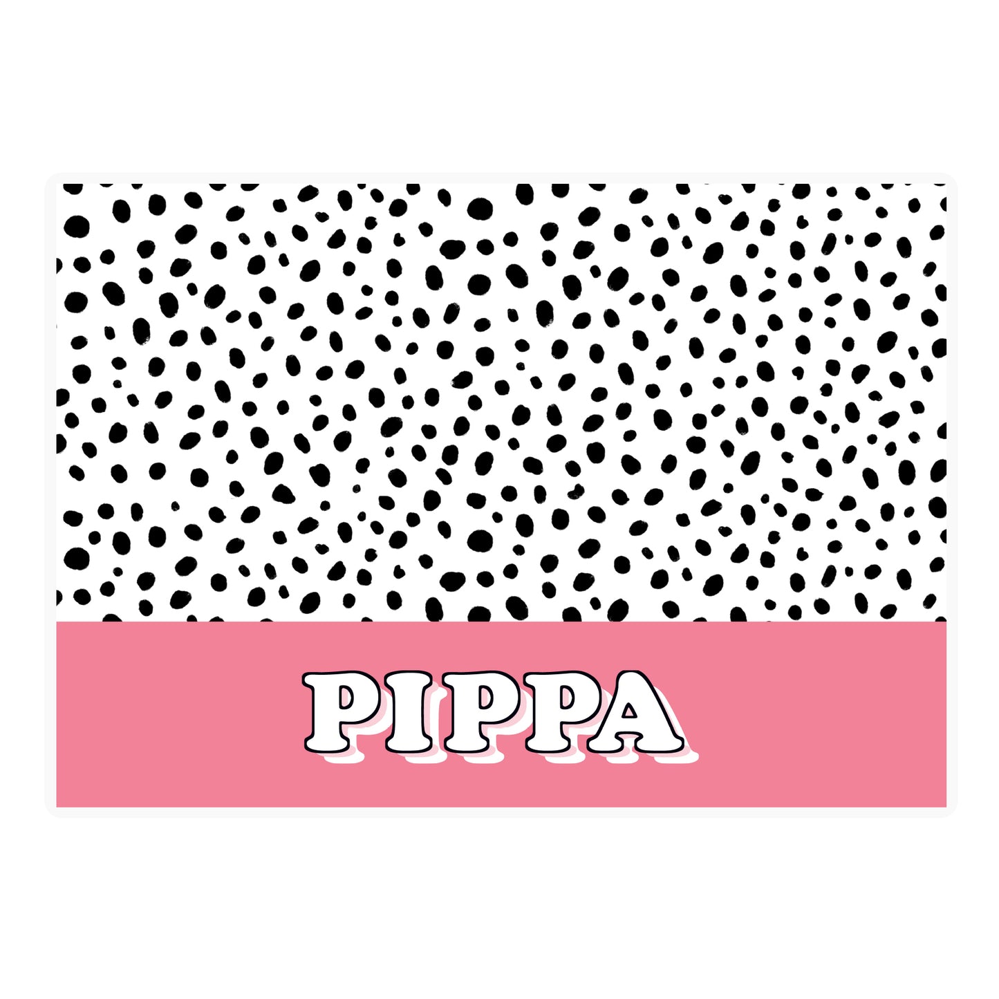 Personalised Pink Spots Dog Pet Bowl Mat