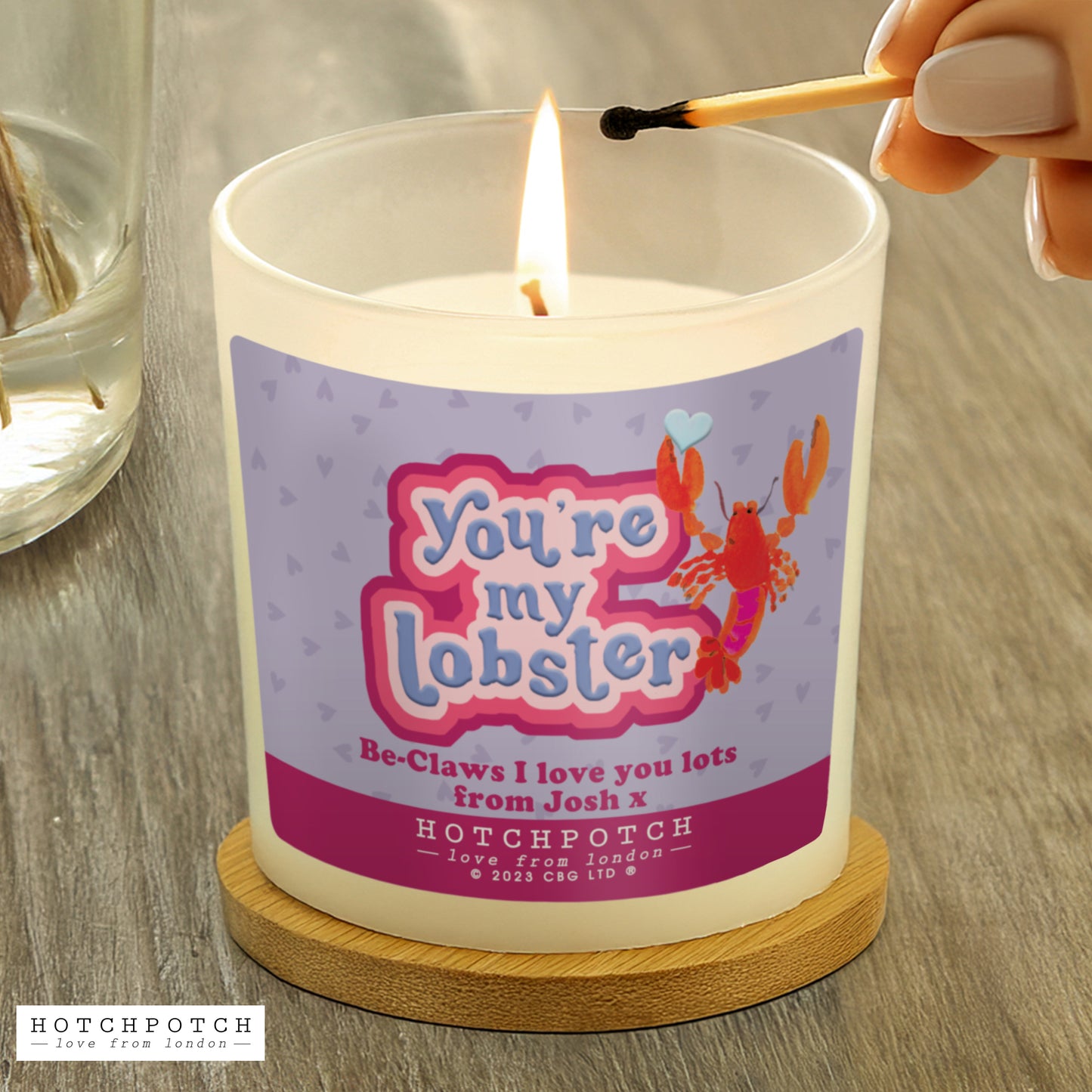 Personalised Hotchpotch Youre My Lobster Scented Candle Jar