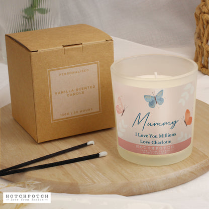 Personalised Hotchpotch Butterfly Scented Candle Jar