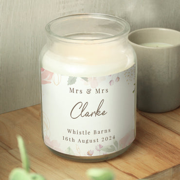 Personalised Wedding Large Candle Jar