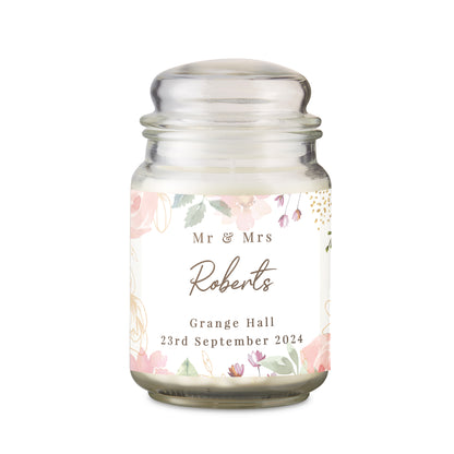 Personalised Wedding Large Candle Jar