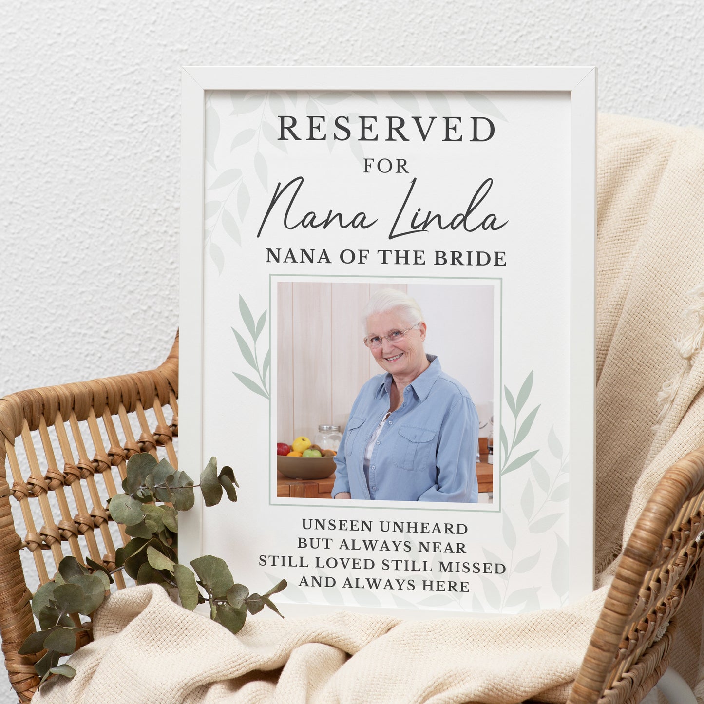 Personalised Reserved For Memorial A3 White Framed Print