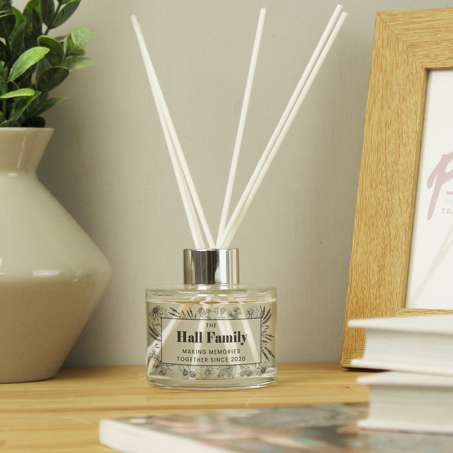 Personalised Black Foliage Reed Diffuser